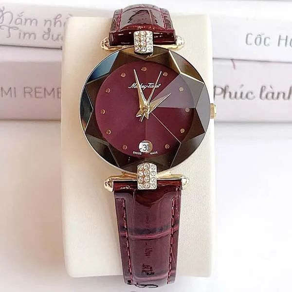 Đồng Hồ Nữ Mathey-Tissot Pin (Quartz) Màu Đỏ Thẫm