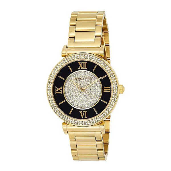 Đồng Hồ Nữ Michael Kors MK Analog Quartz Watch With Stainless Steel Strap MK3338 Màu Vàng Đen