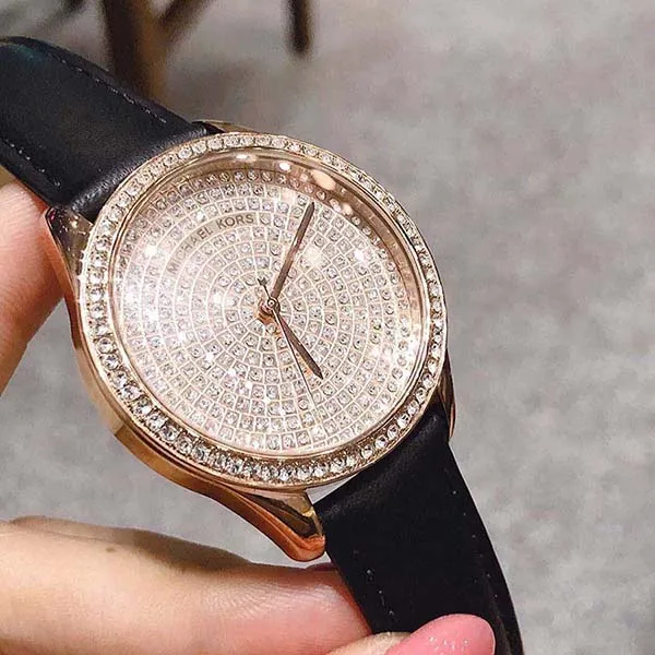 Đồng Hồ Nữ Michael Kors MK2649 Nini Black Watch 38mm Màu Đen - Vàng Hồng - Đồng hồ - Vua Hàng Hiệu