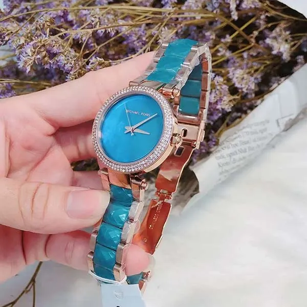 Đồng Hồ Nữ Michael Kors MK6491 33mm Màu Xanh – Vàng Hồng