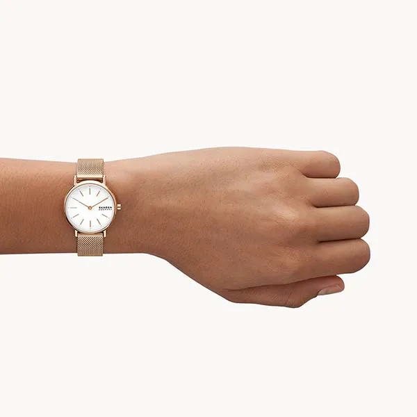 Đồng Hồ Nữ Skagen SKW1153SET Stainless Steel Watch and Strap Box Set Màu Vàng Hồng (Kèm Dây Da) - Đồng hồ - Vua Hàng Hiệu
