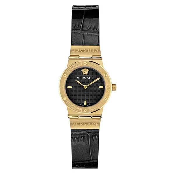 Đồng Hồ Nữ Versace Greca Logo Monogram Leather Watch 27mm Màu Đen Vàng - Đồng hồ - Vua Hàng Hiệu