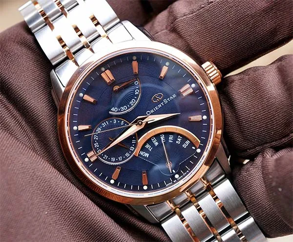 Đồng Hồ Nam Orient Star Retrograde SDE00004D0 Màu Vàng Hồng - Bạc