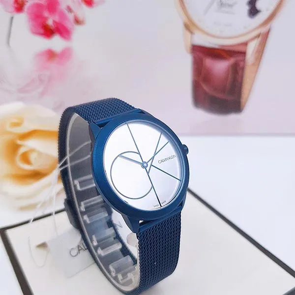 Đồng Hồ Unisex Calvin Klein CK Minimal Quartz Silver Dial Unisex Watch K3M52T56 Màu Xanh Blue