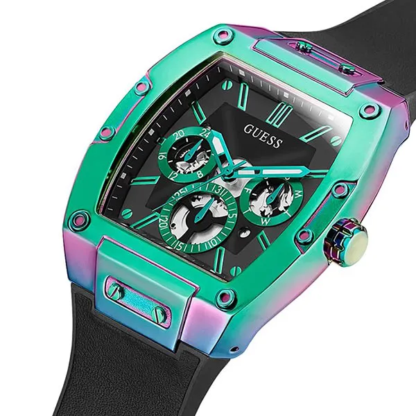 Đồng Hồ Unisex Guess 2-Tone Case Black Genuine Leather/Silicone Watch GW0202G5 Màu Xanh Đen - 4