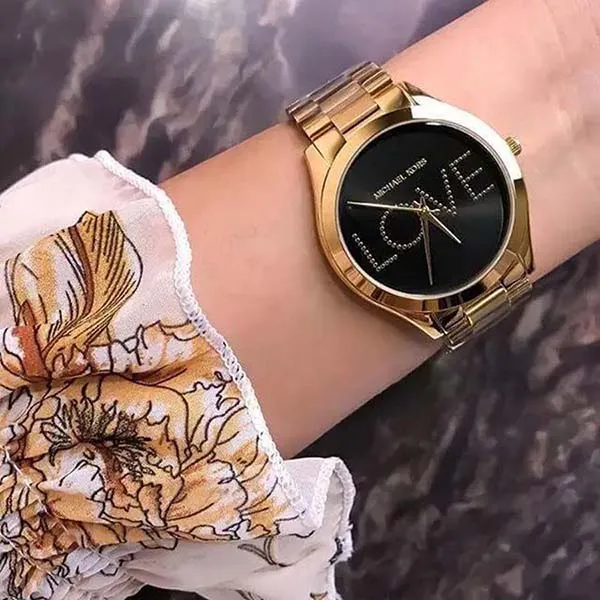 Đồng Hồ Unisex Michael Kors MK3803 42mm Màu Đen Vàng