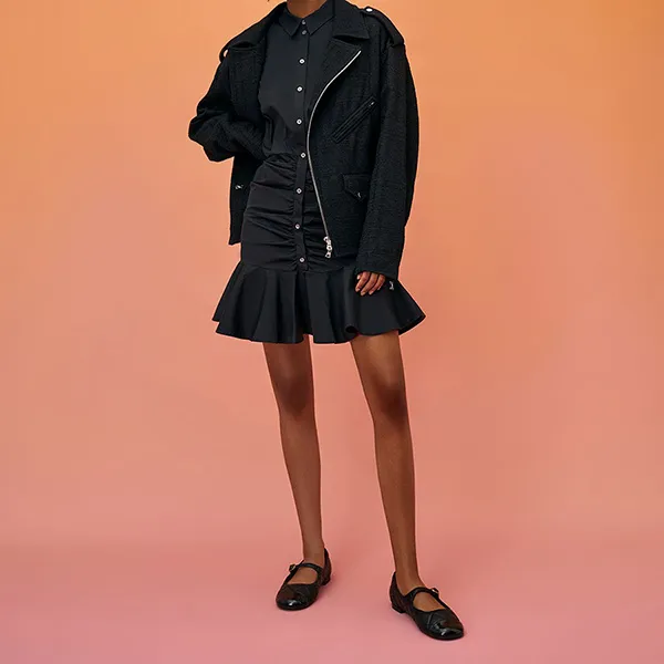 Giày Búp Bê Nữ Charles & Keith CNK Toe-Cap Quilted Mary Janes Black 70900405 Màu Đen Size 36