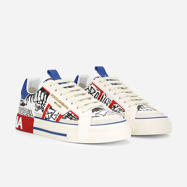 Giày Sneakers Dolce & Gabbana D&G Graffiti-print Calfskin Custom 2.Zero CS1863AO8068C009 Phối Màu