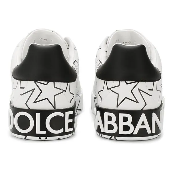 Giày Sneakers Dolce & Gabbana D&G White Leather Màu Đen Trắng Size 39