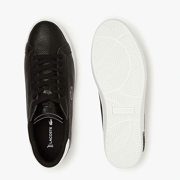 Giày Thể Thao Lacoste Powercourt Leather 0721 Màu Đen Size 39.5 - 4