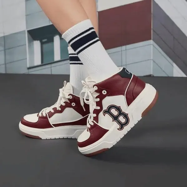 Giày Thể Thao MLB Chunky Liner High Boston Red Sox 3ASXCB12N-43WIS Màu Trắng Đỏ Size 230 - Giày - Vua Hàng Hiệu