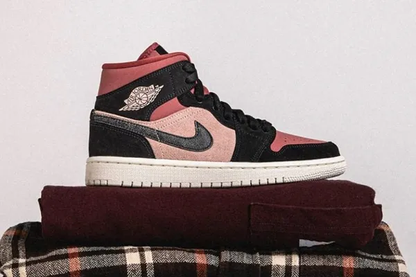 Giày Thể Thao Nike Jordan 1 Mid Canyon Rust Màu Đen Đỏ Size 37.5