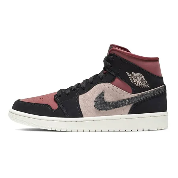 Giày Thể Thao Nike Jordan 1 Mid Canyon Rust Màu Đen Đỏ Size 38