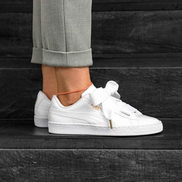 Giày Thể Thao Puma Basket Heart Patent Leather White 363073-02 Màu Trắng Size 35.5 - 1
