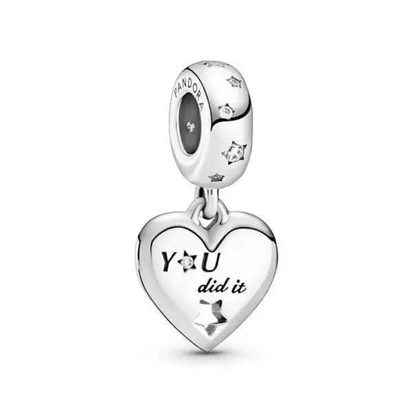 Hạt Vòng Charm Pandora Congratulations Heart & Stars Dangle 799323C01 Màu Bạc - Trang sức - Vua Hàng Hiệu