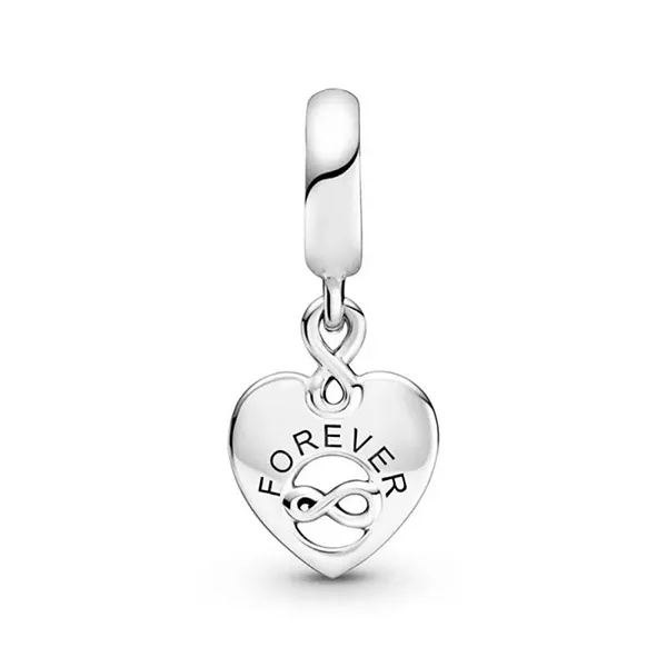 Hạt Vòng Charm Pandora Friends Forever Heart Dangle 799294C01 Màu Bạc