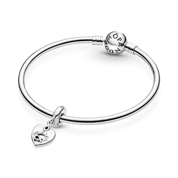 Hạt Vòng Charm Pandora Friends Forever Heart Dangle 799294C01 Màu Bạc