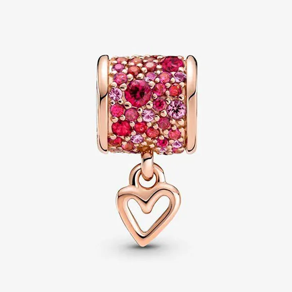 Hạt Vòng Charm Pandora Ruby Red Freehand Heart Barrel 789548C01 Màu Đỏ/ Vàng Hồng - Trang sức - Vua Hàng Hiệu