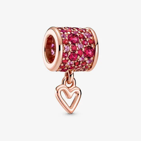 Hạt Vòng Charm Pandora Ruby Red Freehand Heart Barrel 789548C01 Màu Đỏ/ Vàng Hồng - Trang sức - Vua Hàng Hiệu