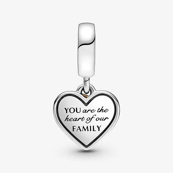 Hạt Vòng Charm Pandora Two-Tone Family Tree & Heart Dangle 799366C00 Màu Vàng Bạc