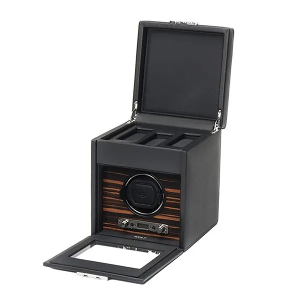 Hộp Đựng Đồng Hồ Wolf 1834 Roadster Single Watch Winder With Storage 457156 Màu Đen