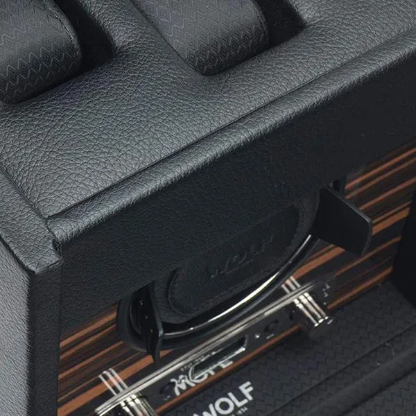 Hộp Đựng Đồng Hồ Wolf 1834 Roadster Single Watch Winder With Storage 457156 Màu Đen