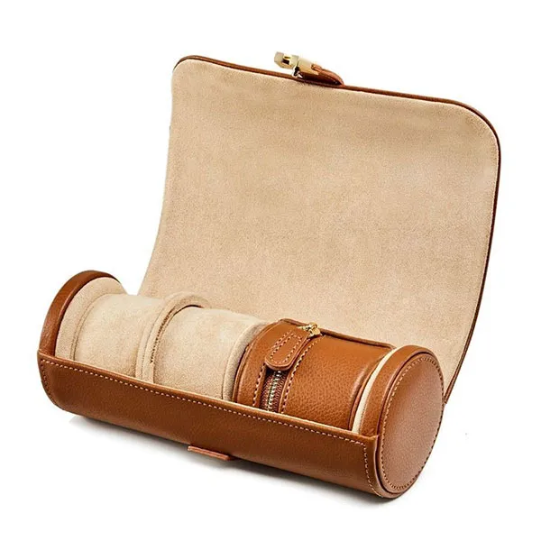 Hộp Đựng Trang Sức, Đồng Hồ Wolf 1834 Cassandra Watch & Jewelry Roll 800845 Màu Nâu