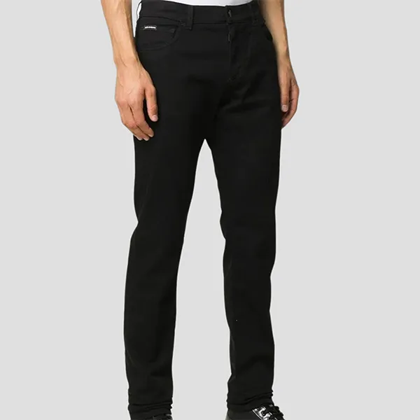 Quần Jean Nam Dolce & Gabbana D&G Logo Patch Straight GY07CD G8CN9 S90001 Màu Đen Size 50