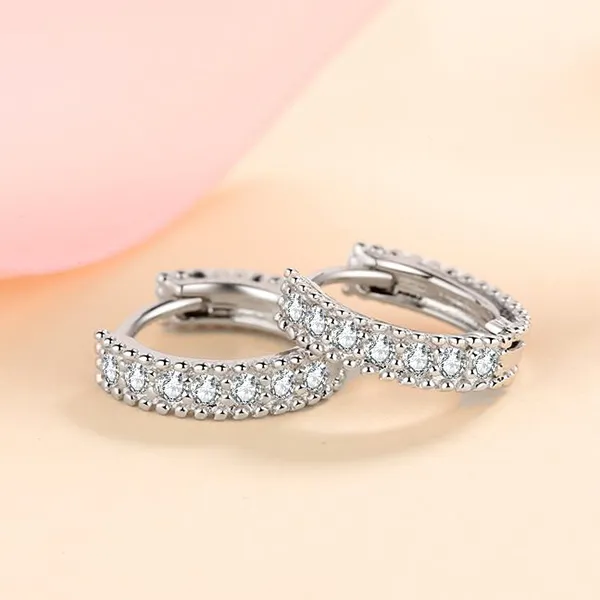Khuyên Tai LiLi Jewelry Dạng Tròn Đính Kim Cương Moissanite Lili_348539 Màu Bạc - Trang sức - Vua Hàng Hiệu