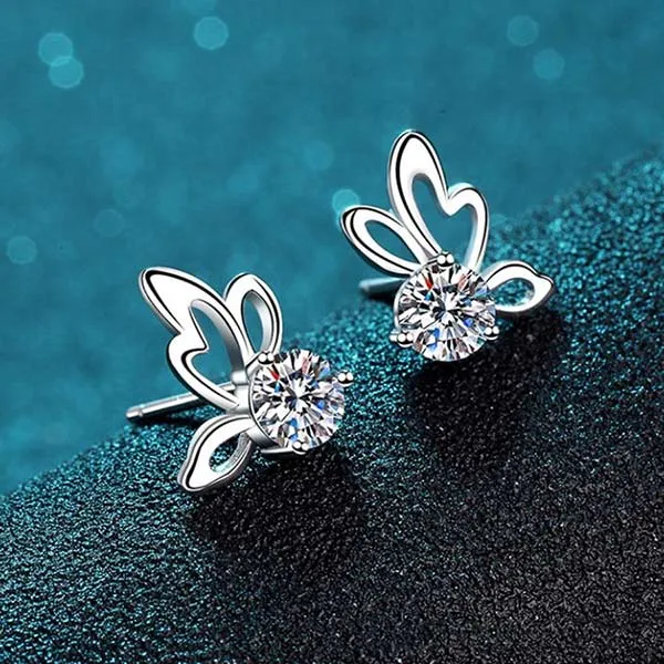 Khuyên Tai LiLi Jewelry Hồ Điệp Đính Kim Cương Moissanite Lili_665391 Màu Bạc - Trang sức - Vua Hàng Hiệu