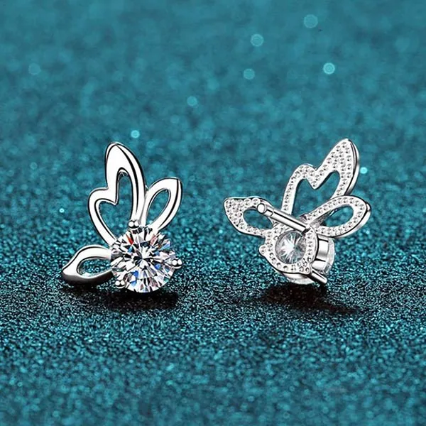 Khuyên Tai LiLi Jewelry Hồ Điệp Đính Kim Cương Moissanite Lili_665391 Màu Bạc - Trang sức - Vua Hàng Hiệu
