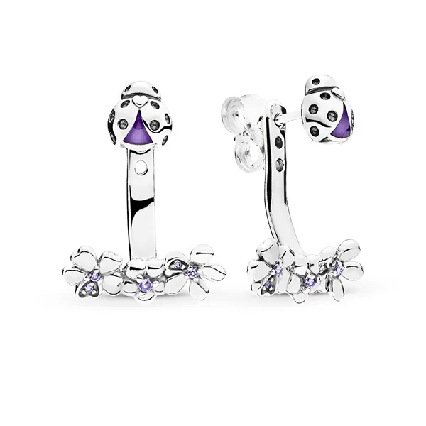 Khuyên Tai Pandora Ladybird Meadow 297123NLC Màu Bạc