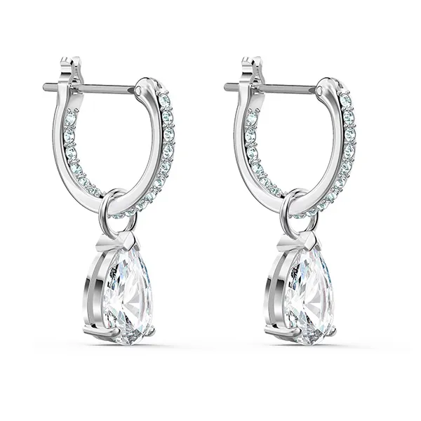 Khuyên Tai Swarovski Attract Drop Earrings Pear Cut Rhodium Plated 5563119 Màu Trắng Bạc - Trang sức - Vua Hàng Hiệu