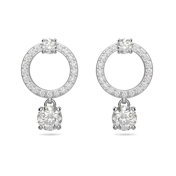 Khuyên Tai Swarovski Earrings Attract Circle Pe Cir 5563278 Silver Màu Trắng Bạc - Trang sức - Vua Hàng Hiệu