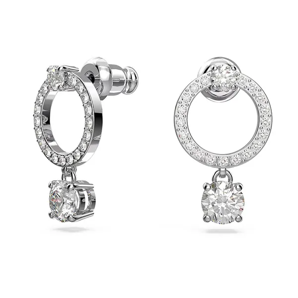 Khuyên Tai Swarovski Earrings Attract Circle Pe Cir 5563278 Silver Màu Trắng Bạc - Trang sức - Vua Hàng Hiệu