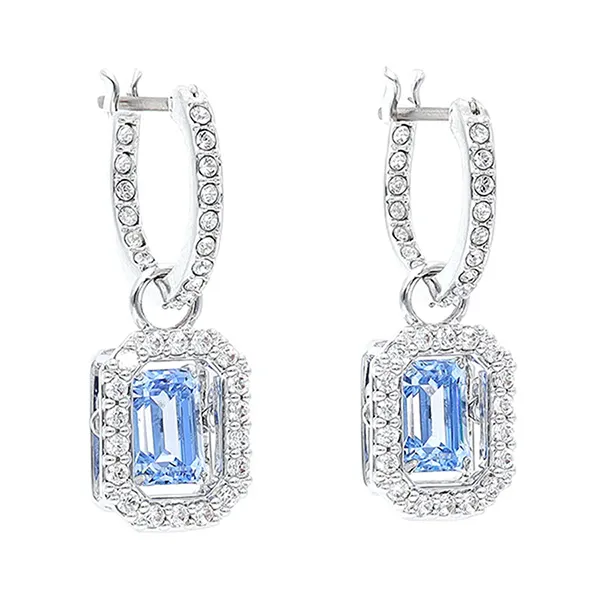 Khuyên Tai Swarovski Earrings Millenia 5619500 Silver Màu Bạc Xanh