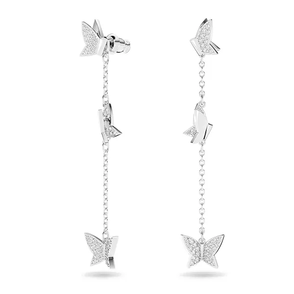 Khuyên Tai Swarovski Lilia Drop Earringsbutterfly, Long, White, Rhodium Plated 5636423 Màu Bạc - Trang sức - Vua Hàng Hiệu