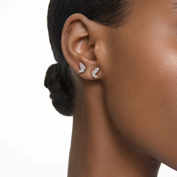 Khuyên Tai Nữ Swarovski Lilia Stud Earringsbutterfly, White, Rose Gold-Tone Plated 5636427 Màu Vàng Hồng