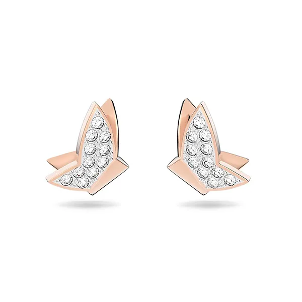 Khuyên Tai Nữ Swarovski Lilia Stud Earringsbutterfly, White, Rose Gold-Tone Plated 5636427 Màu Vàng Hồng