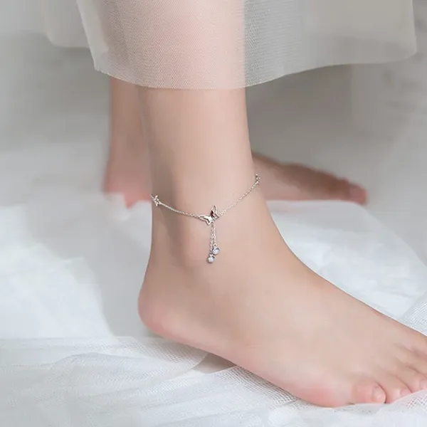 Lắc Chân LiLi Jewelry Butterfly Đính Đá Cz Lili_118391 Màu Bạc - Trang sức - Vua Hàng Hiệu