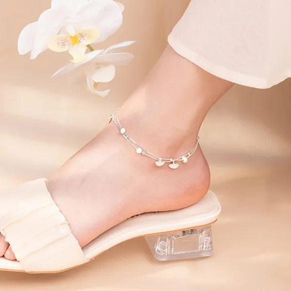 Lắc Chân LiLi Jewelry Dây Đôi Đính Bi Tròn Lili_375138 Màu Bạc - Trang sức - Vua Hàng Hiệu