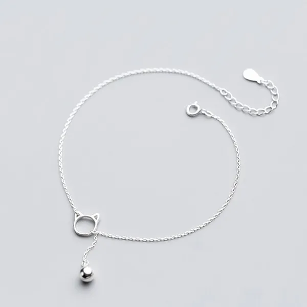 Lắc Chân LiLi Jewelry Mặt Mèo Gắn Chuông Lili_363819 Màu Bạc