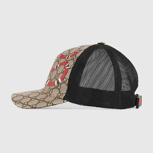 Mũ Gucci Supreme Baseball Kingsnake Print Màu Nâu Be - Mũ nón - Vua Hàng Hiệu