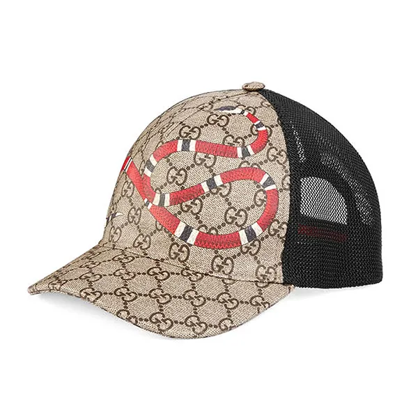 Mũ Gucci Supreme Baseball Kingsnake Print Màu Nâu Be - Mũ nón - Vua Hàng Hiệu