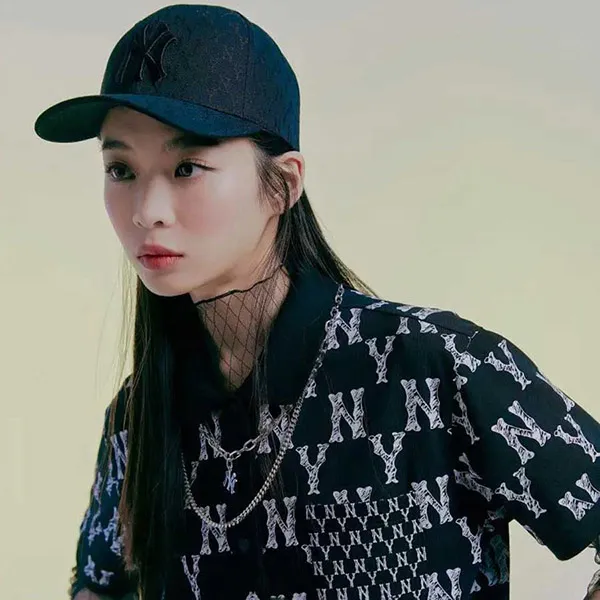 Mũ MLB Monogram Jacquard Structure Ball Cap New York Yankees 32CPFC111-50L Màu Đen