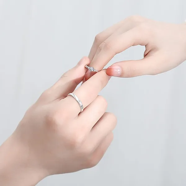 Nhẫn Đôi LiLi Jewelry All Of Love Đính Đá CZ Lili_614281 Màu Bạc - Trang sức - Vua Hàng Hiệu