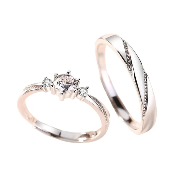 Nhẫn Đôi LiLi Jewelry All Of Love Đính Đá CZ Lili_614281 Màu Bạc - Trang sức - Vua Hàng Hiệu