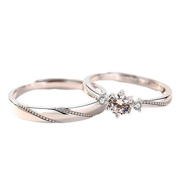 Nhẫn Đôi LiLi Jewelry All Of Love Đính Đá CZ Lili_614281 Màu Bạc - Trang sức - Vua Hàng Hiệu