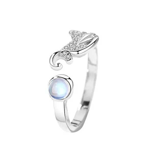 Nhẫn Đôi LiLi Jewelry Dạng Mở Đính Đá CZ Lili_377628 Màu Bạc