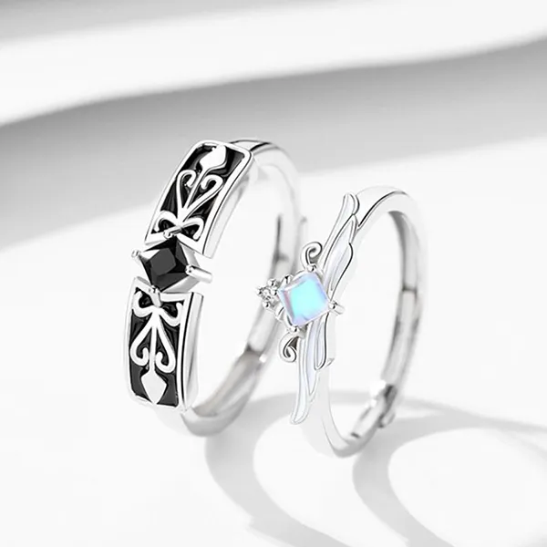 Nhẫn Đôi LiLi Jewelry Đính Đá CZ Lili_819229 Màu Bạc Free Size